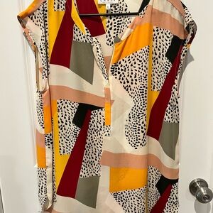 Chaus Multicolor Abstract Blouse